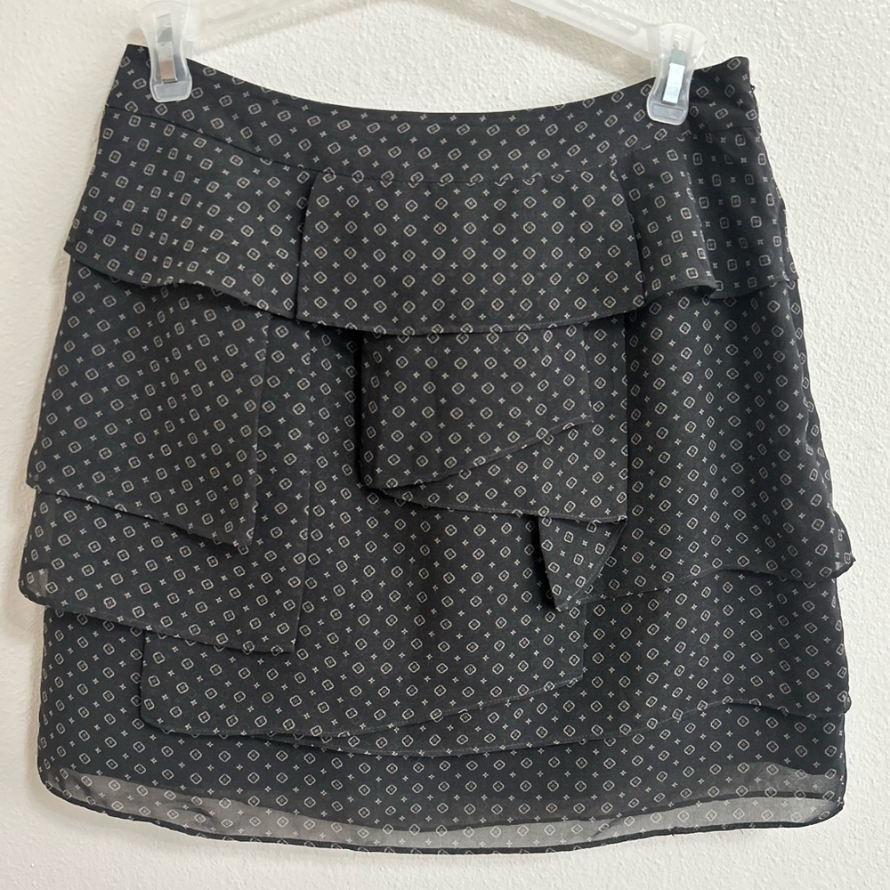 Banana republic patterned ruffle detail mini skirt